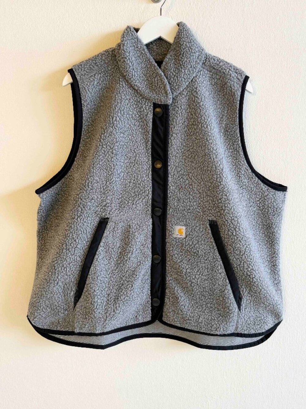 CARHARTT Relaxed Fit Fleece Snap-Front Vest Women's Size XX-Large Grey